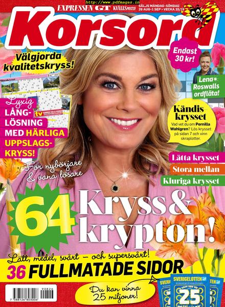 Korsord – 26 augusti 2019