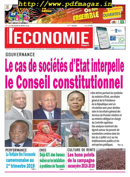 Le quotidien de l’economie magazine Afrique – 19 aout 2019