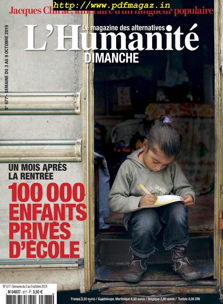 L’Humanite Dimanche – 3 Octobre 2019