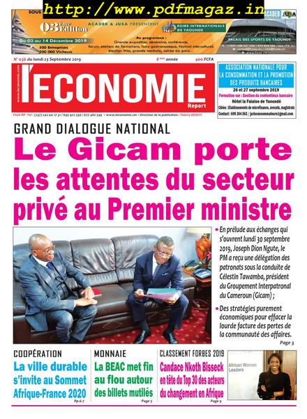 Le quotidien de l’economie magazine Afrique – 23 septembre 2019