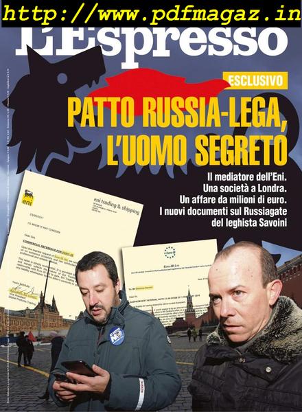 L’Espresso – 13 ottobre 2019