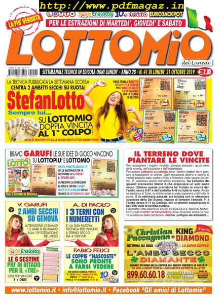 Lottomio del Lunedi – 21 Ottobre 2019