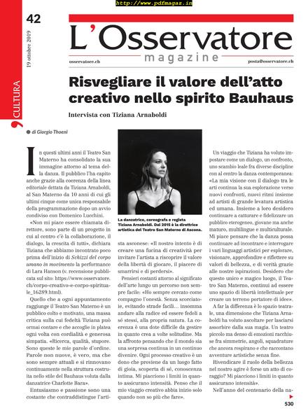 L’Osservatore – 19 ottobre 2019