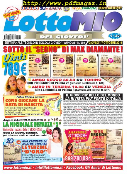 Lottomio del Giovedi – 17 Ottobre 2019