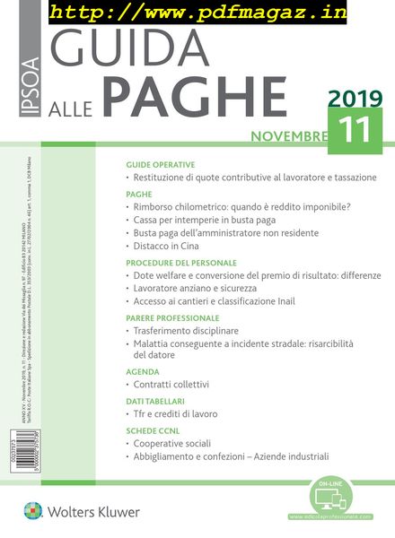 Guida alle paghe – Novembre 2019