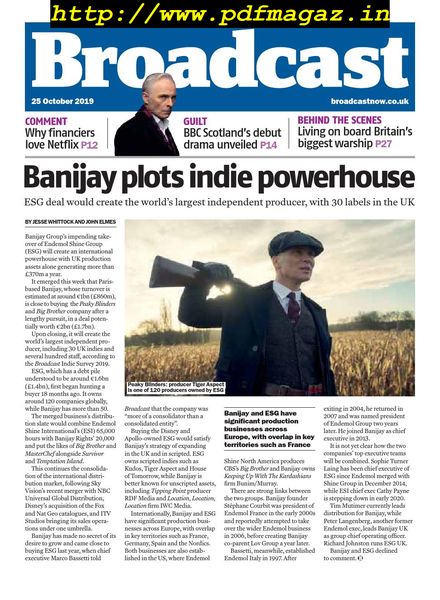 Broadcast Magazine – 25 October 2019