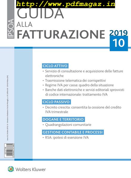 Guida alla Fatturazione – Ottobre 2019
