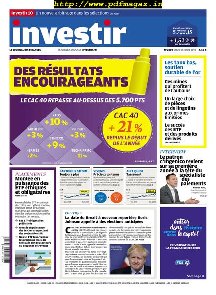 Investir – 26 Octobre 2019