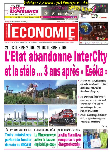 Le quotidien de l’economie magazine Afrique – 21 octobre 2019