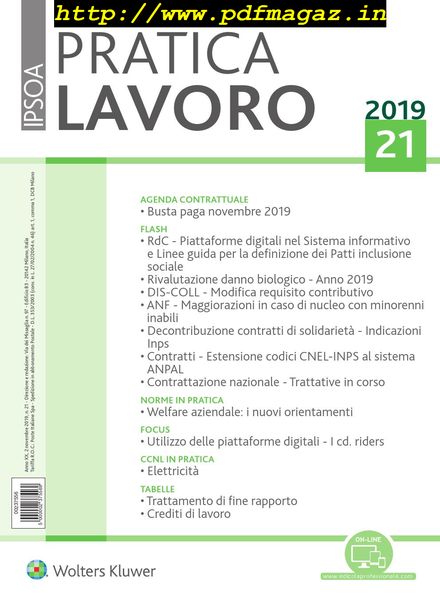 Pratica Lavoro – 2 Novembre 2019