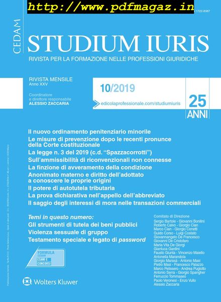 Studium Iuris – Ottobre 2019