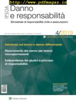 Danno e Responsabilita – Ottobre 2019