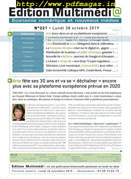 edition Multimedia – 28 octobre 2019