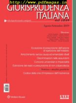Giurisprudenza Italiana – Agosto-Settembre 2019