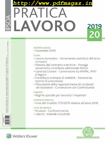 Pratica Lavoro – 19 Ottobre 2019