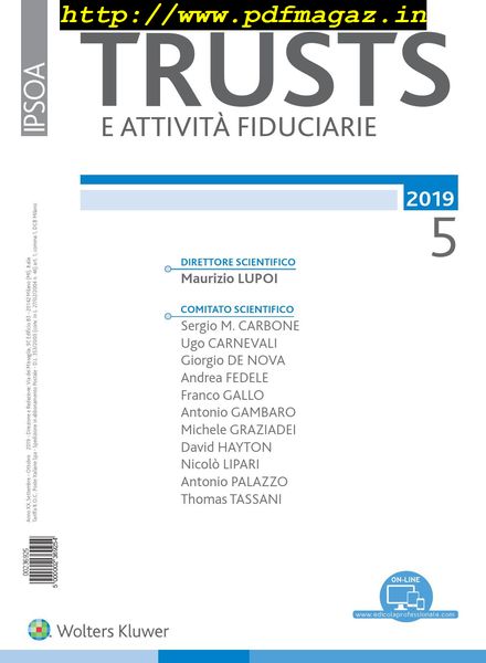 Trusts e attivita fiduciarie – Settembre-Ottobre 2019