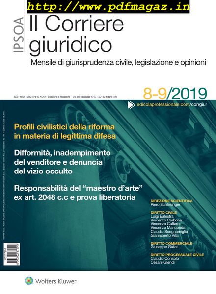 Il Corriere Giuridico – Agosto-Settembre 2019
