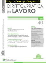 Diritto e Pratica del Lavoro – 19 Ottobre 2019