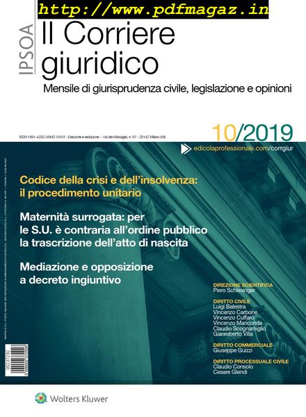 Il Corriere Giuridico – Ottobre 2019