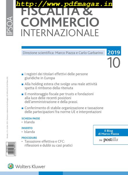 Fiscalita & Commercio Internazionale – Ottobre 2019