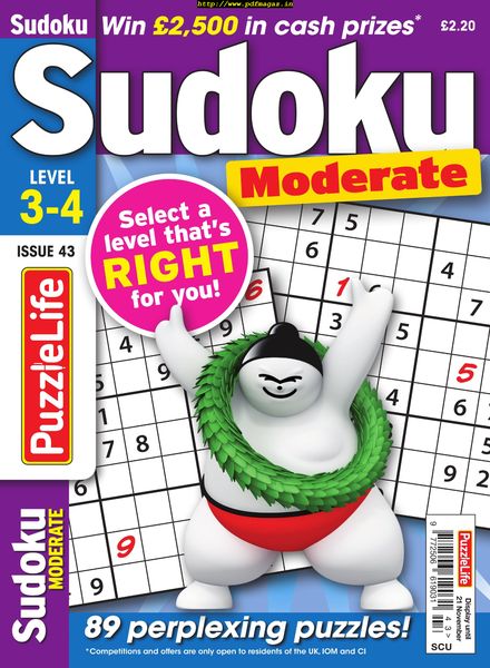 PuzzleLife Sudoku Moderate – October 2019