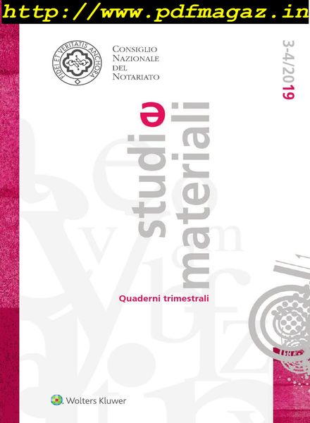 Studi e Materiali – Ottobre 2019