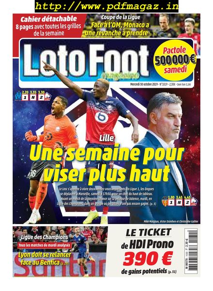 Loto Foot – 30 octobre 2019
