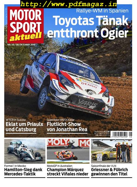Motorsport Aktuell – 30 Oktober 2019