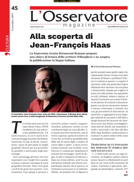 L’Osservatore – 09 novembre 2019