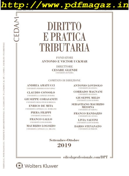 Diritto e Pratica Tributaria – Settembre-Ottobre 2019