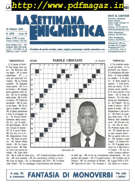 La Settimana Enigmistica – 24 Ottobre 2019