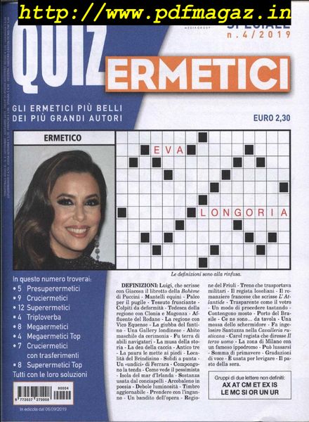 Quiz Ermetici – Settembre-Novembre 2019