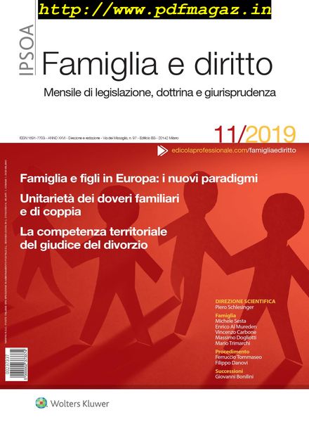 Famiglia e Diritto – Novembre 2019