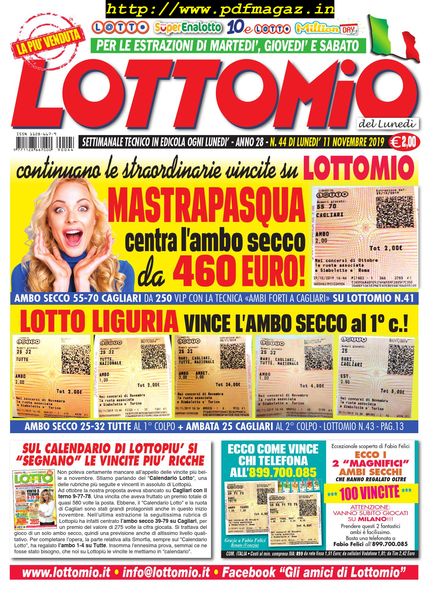 Lottomio del Lunedi – 11 Novembre 2019