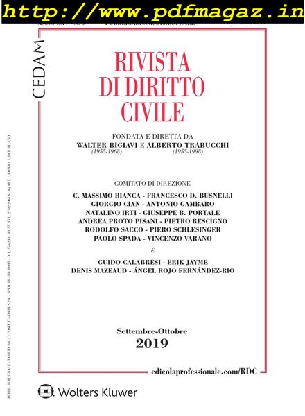 Rivista di Diritto Civile – Settembre-Ottobre 2019