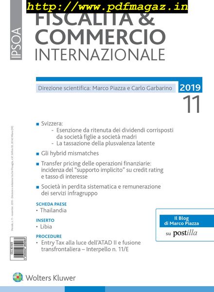 Fiscalita & Commercio Internazionale – Novembre 2019