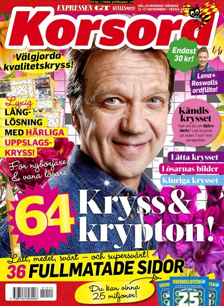 Korsord – 11 november 2019