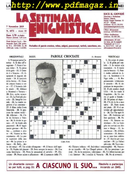 La Settimana Enigmistica – 7 Novembre 2019