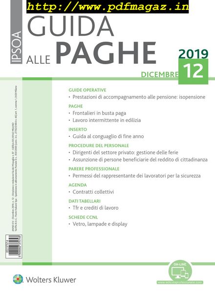 Guida alle paghe – Dicembre 2019