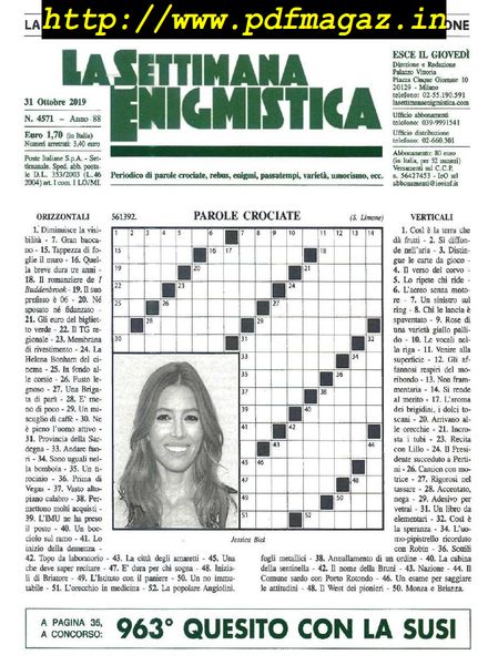 La Settimana Enigmistica – 31 Ottobre 2019
