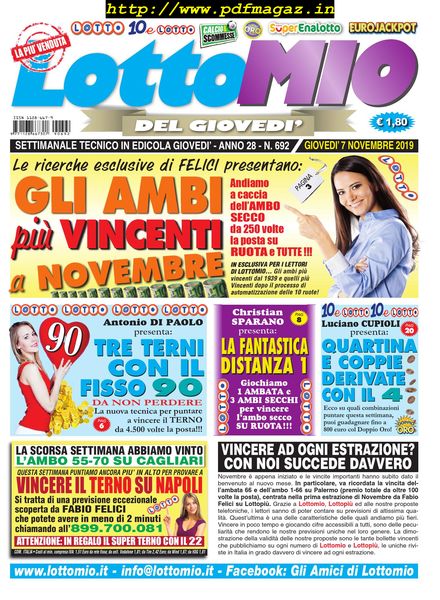 Lottomio del Giovedi – 7 Novembre 2019