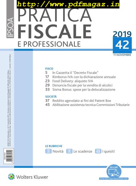 Pratica Fiscale e Professionale – 11 Novembre 2019