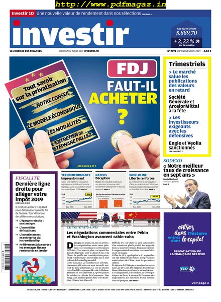 Investir – 9 Novembre 2019