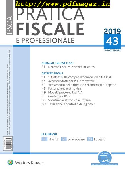 Pratica Fiscale e Professionale – 18 Novembre 2019