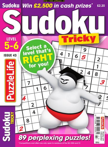 PuzzleLife Sudoku Tricky – November 2019