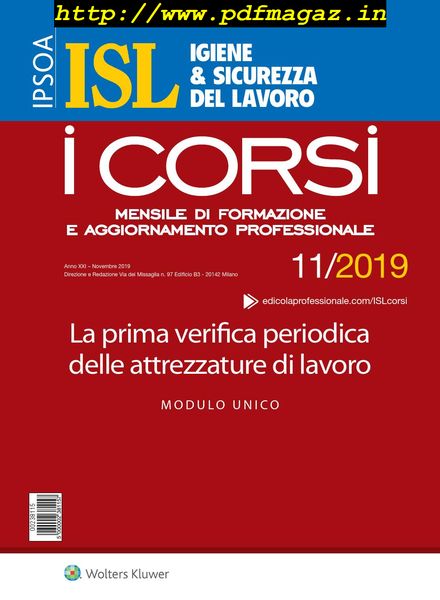 Igiene & Sicurezza del Lavoro Corsi – Novembre 2019