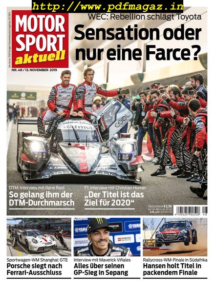Motorsport Aktuell – 13 November 2019