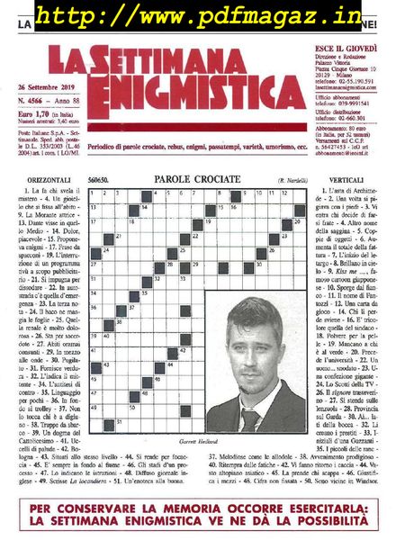 La Settimana Enigmistica – 26 Settembre 2019