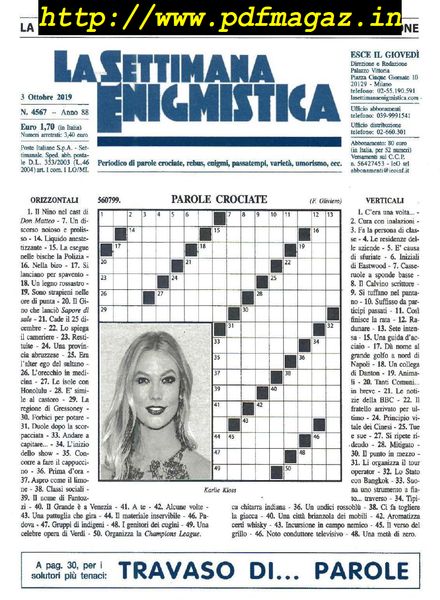 La Settimana Enigmistica – 3 Ottobre 2019