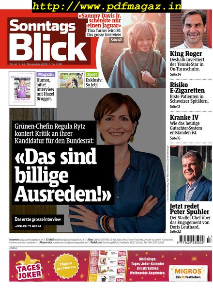 SonntagsBlick – 24 November 2019